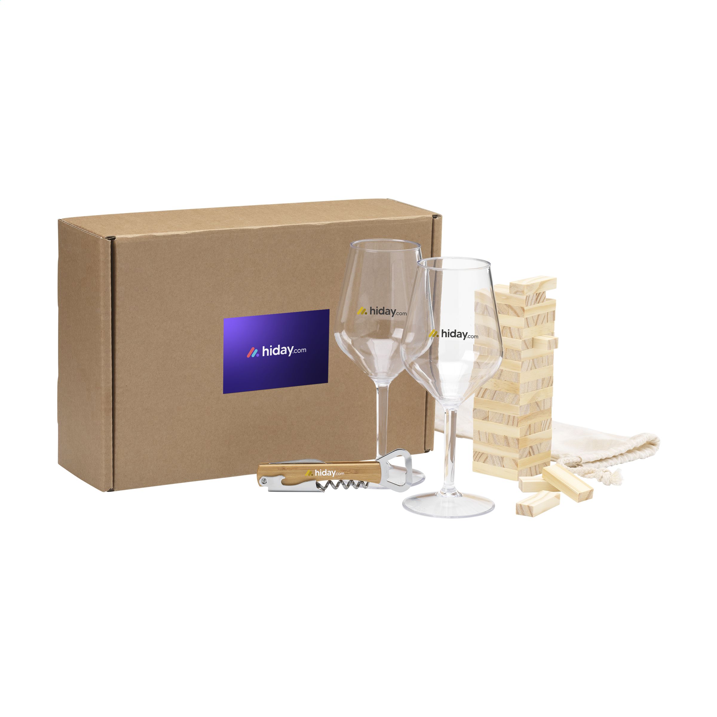 Ensemble Cadeau de Bambou et Verre à Vin pour Célébration - Valaire