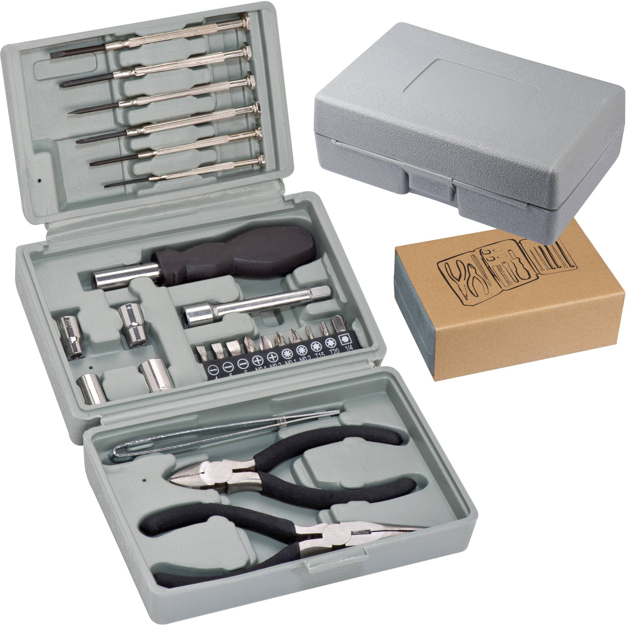 Coffret à outils pliable gravé