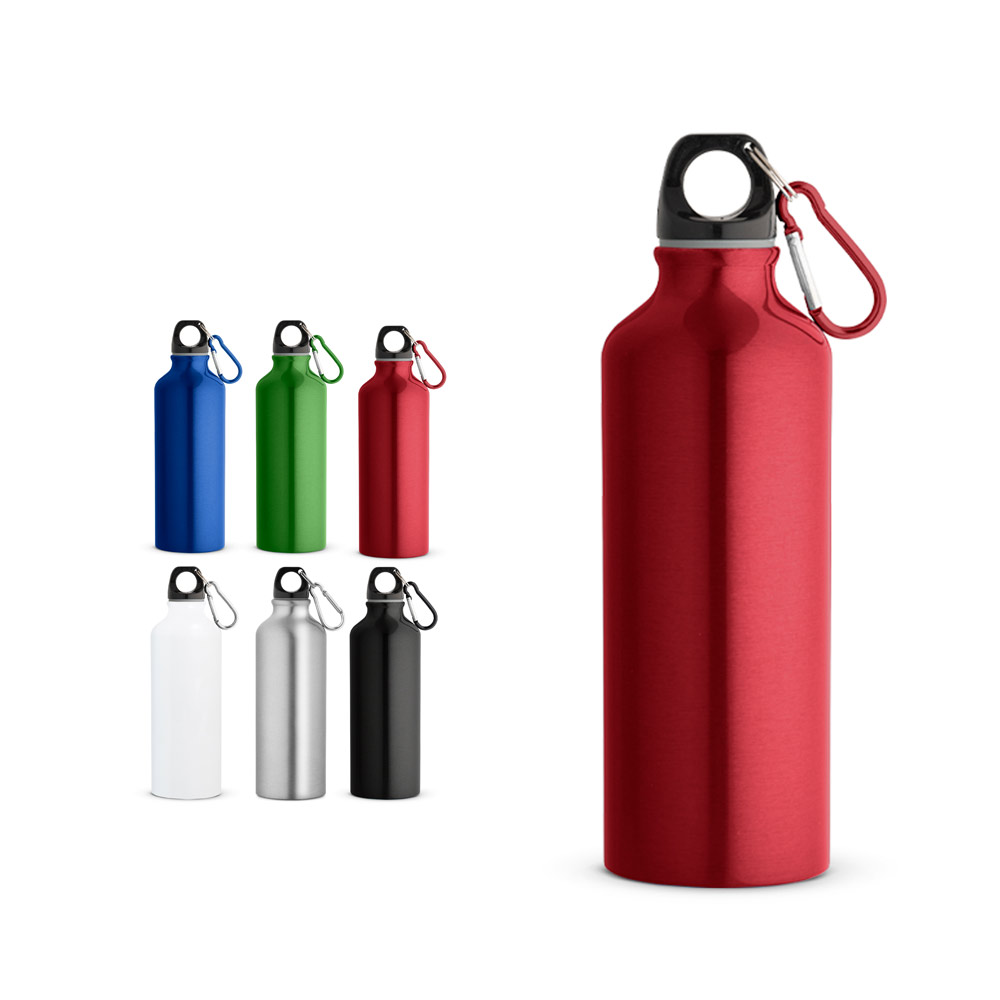 Bouteille Sportive en Aluminium Recyclé avec Mousqueton 530 mL - Mûres