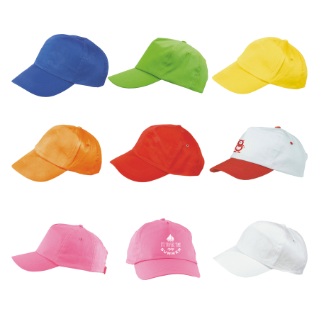 Casquette de baseball en coton à 5 panneaux pour enfants avec sangle Velcro - Guéblange-lès-Dieuze