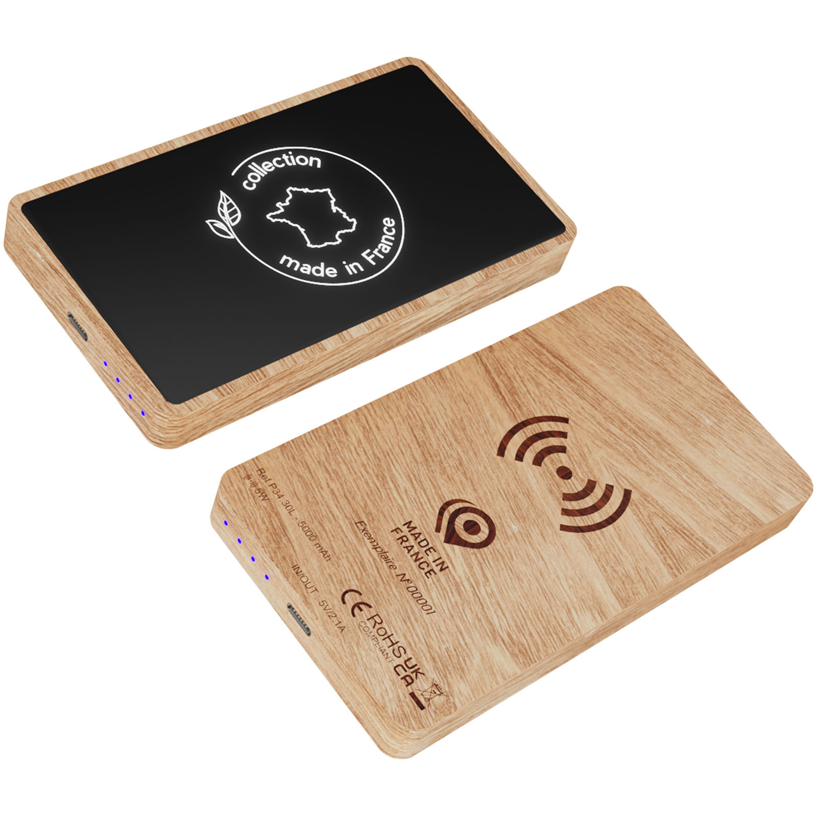 Houten Draadloze Powerbank 5000 mAh - Steenokkerzeel