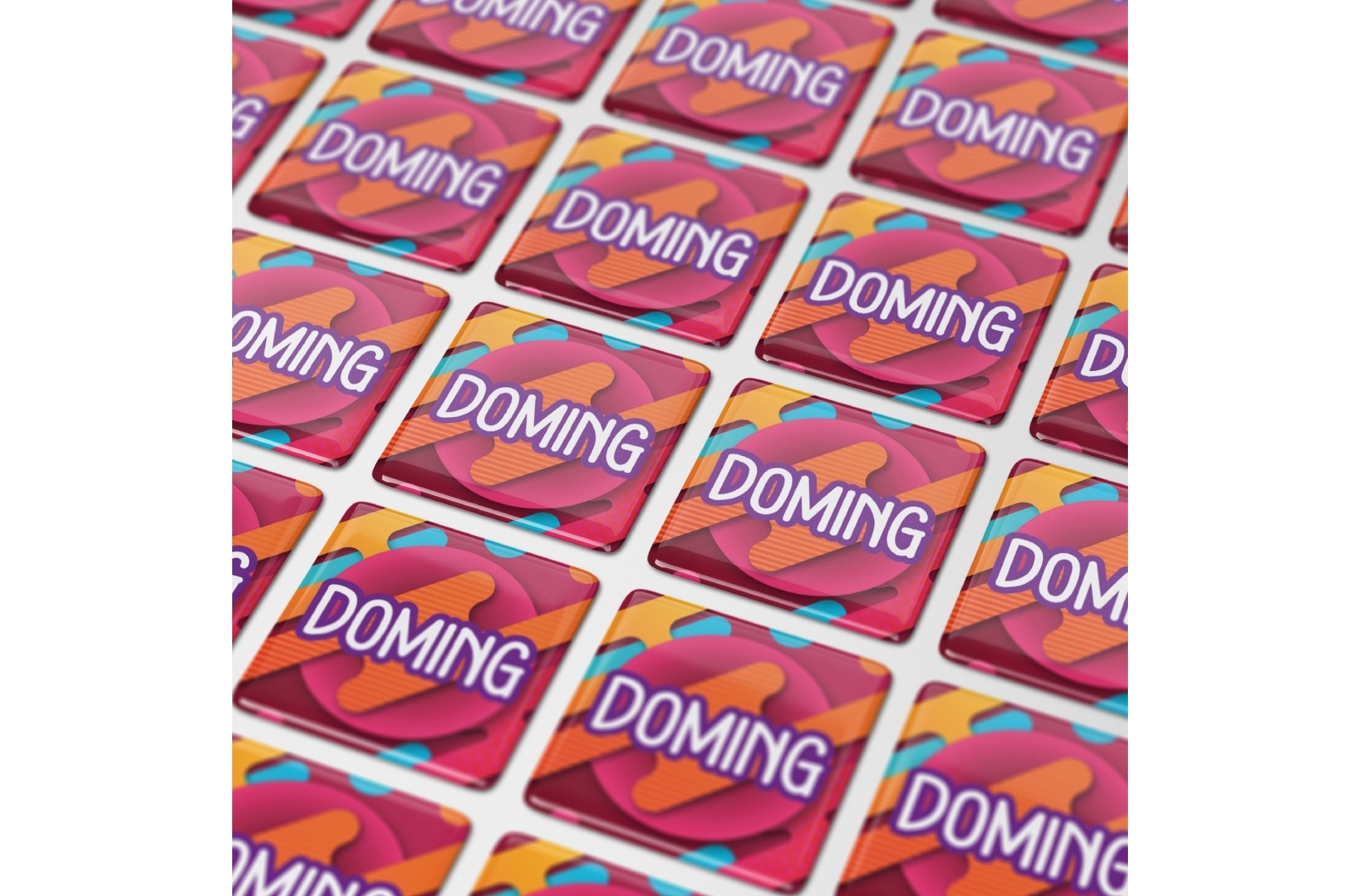 Vierkante Doming Stickers 13x13 mm - Hoegaarden