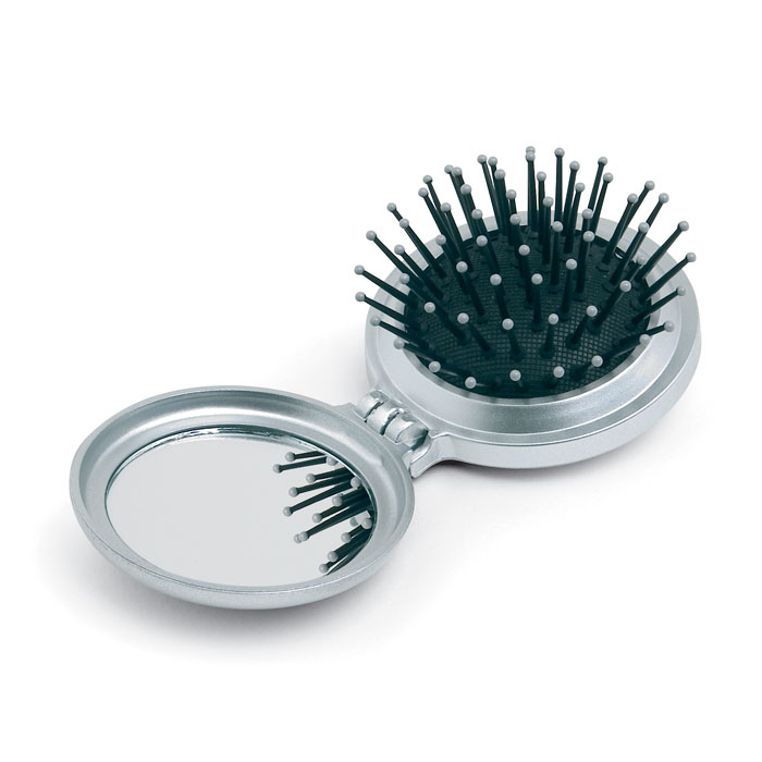 Brosse à cheveux pliable et miroir - Argentan