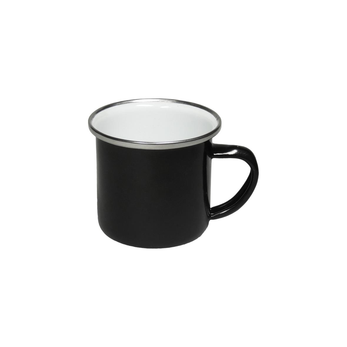 Tasse en émail 160 ml, noire - Zaprinta Belgique