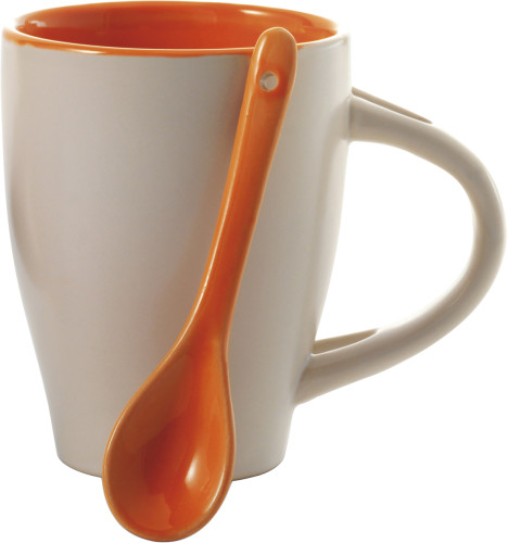 Tasse à café en céramique avec cuillère intégrée 300 ml (Vendue par 36 pièces) - Saint-Julien-sur-Calonne