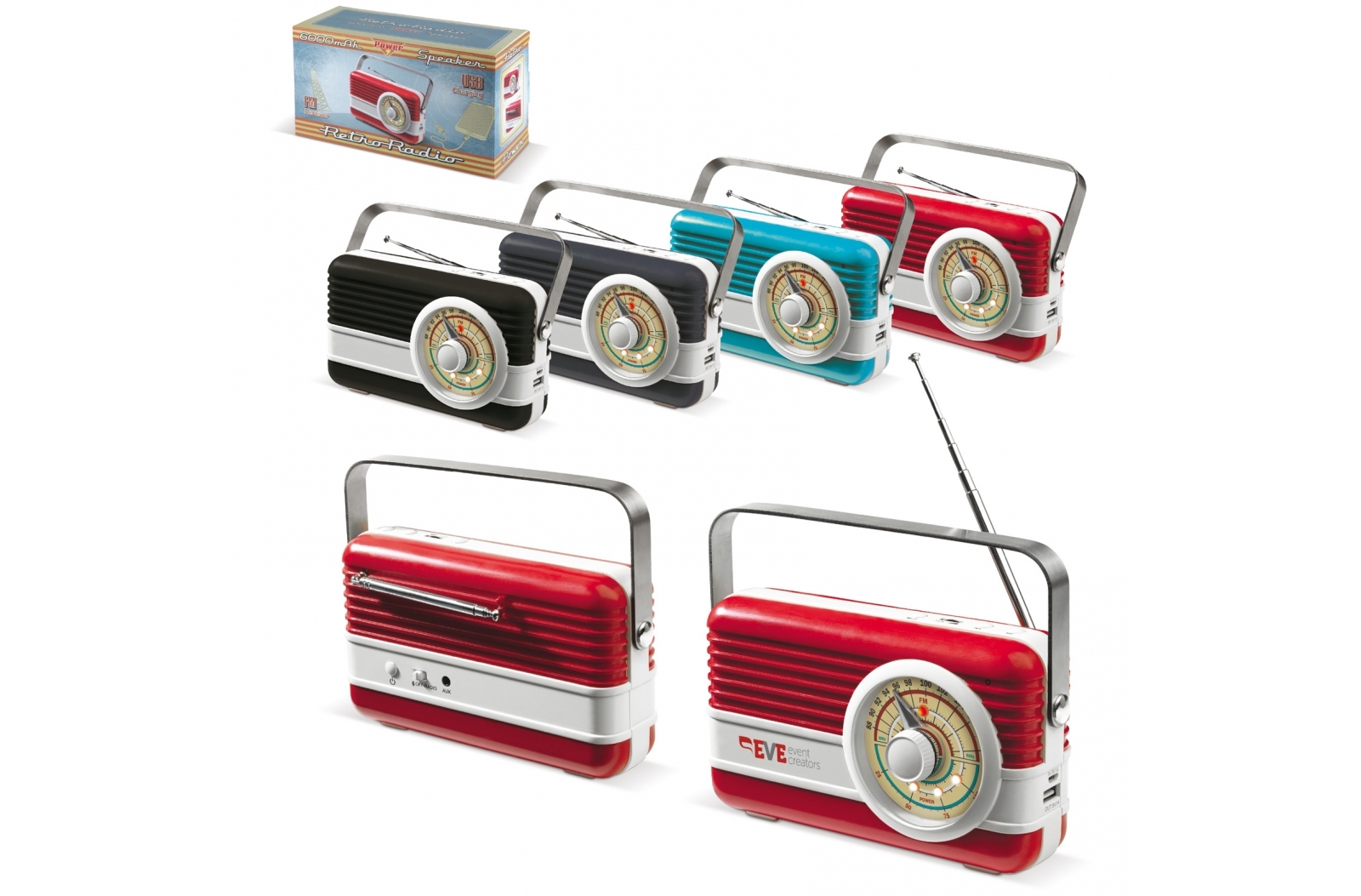 Retro Powerbank en Radio Speaker 6.000mAh - Kuttekoven