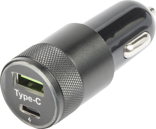 Chargeur de voiture ABS avec connecteur USB-C - Dampierre - Zaprinta Belgique