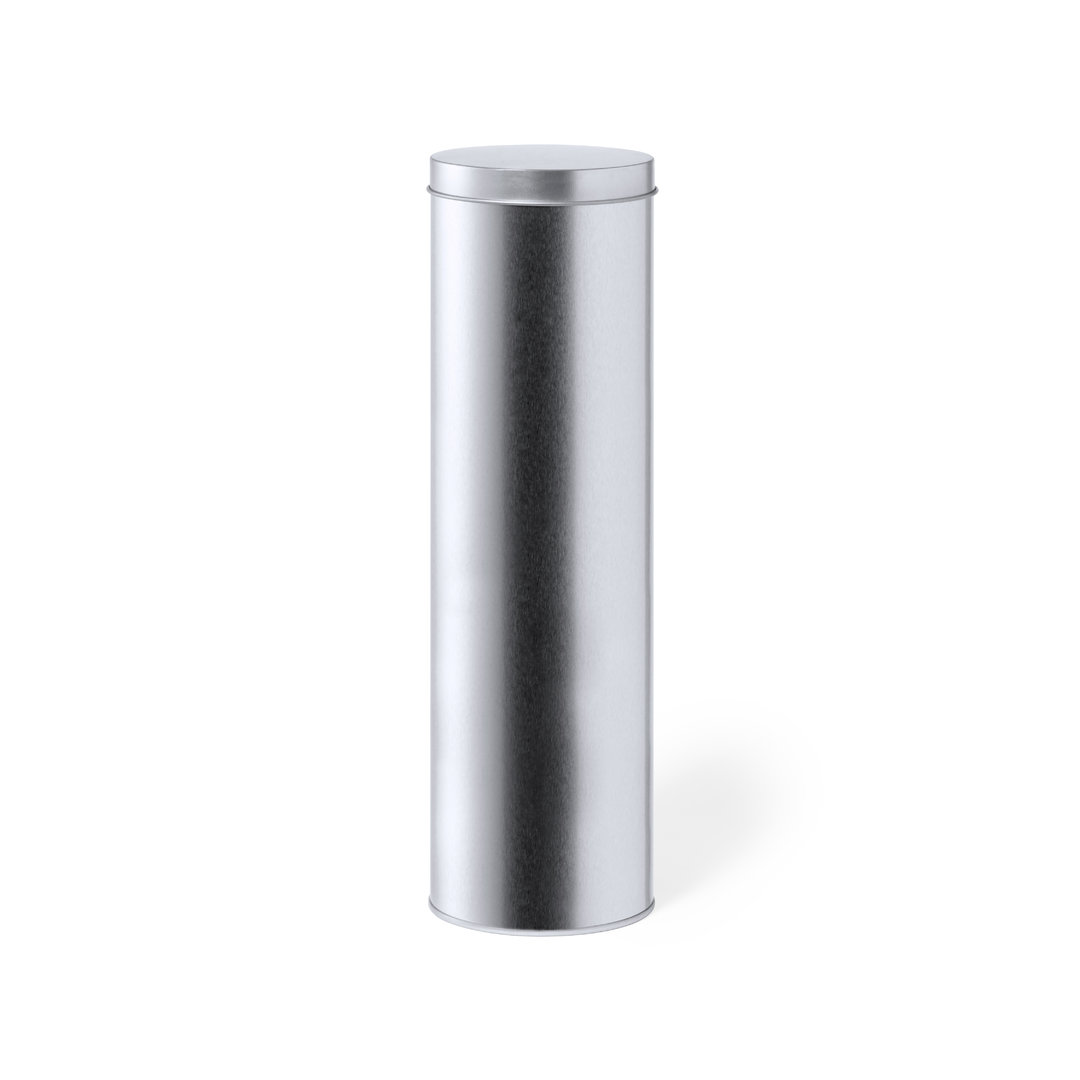 Boîte de Présentation Cylindrique en Argent