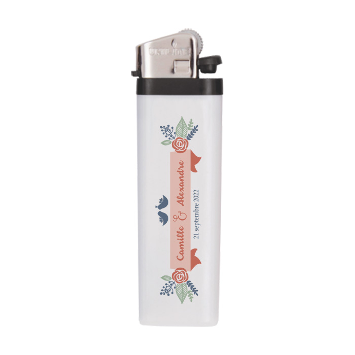 Briquet de mariage personnalisé à friction motif floral - Dabbahu