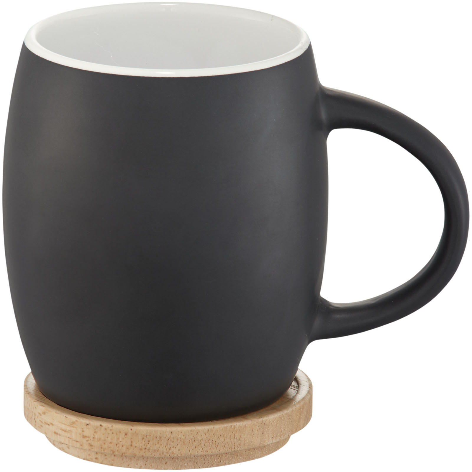 Mug en céramique Cosy Heart de 400 ml avec sous-verre en bois - Ratenelle