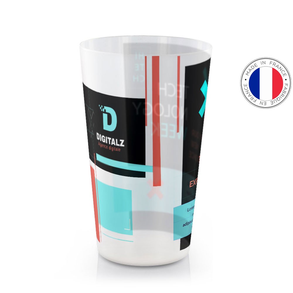 Gobelet plastique réutilisable personnalisé 600ml - San Diego - Zaprinta Belgique