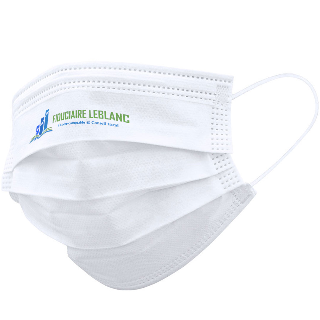 Masque chirurgical blanc personnalisable - Abelia