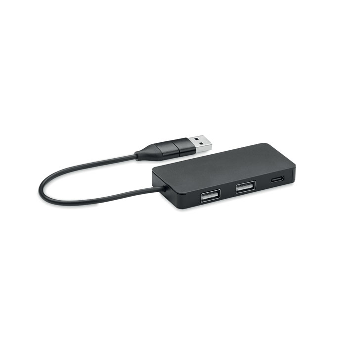 EcoCharge USB Hub 3-poort met 20cm kabel - Lubbeek