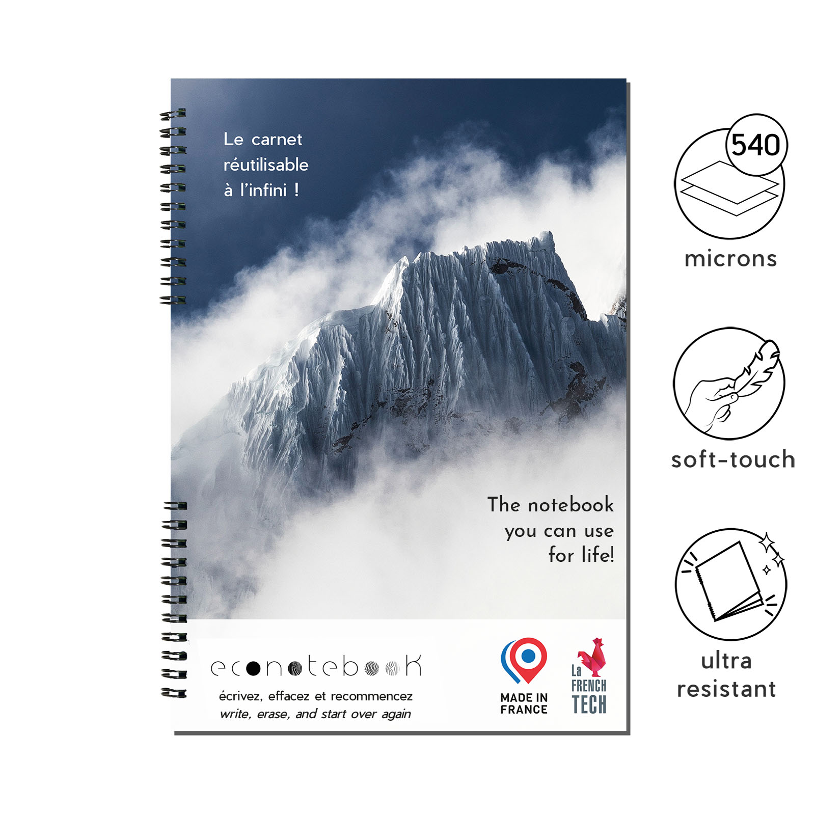 Carnet écologique A4 avec couverture premium - Langonnet