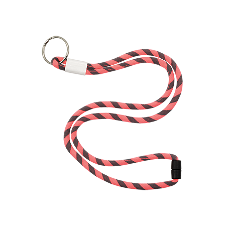 Polyester koordlanyard met verstelbare metalen schuif en sleutelring - Dentergem