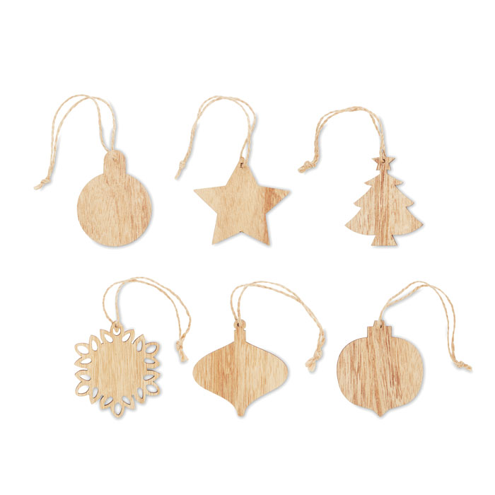 Houten Kerst Ornamenten Set - Tervuren