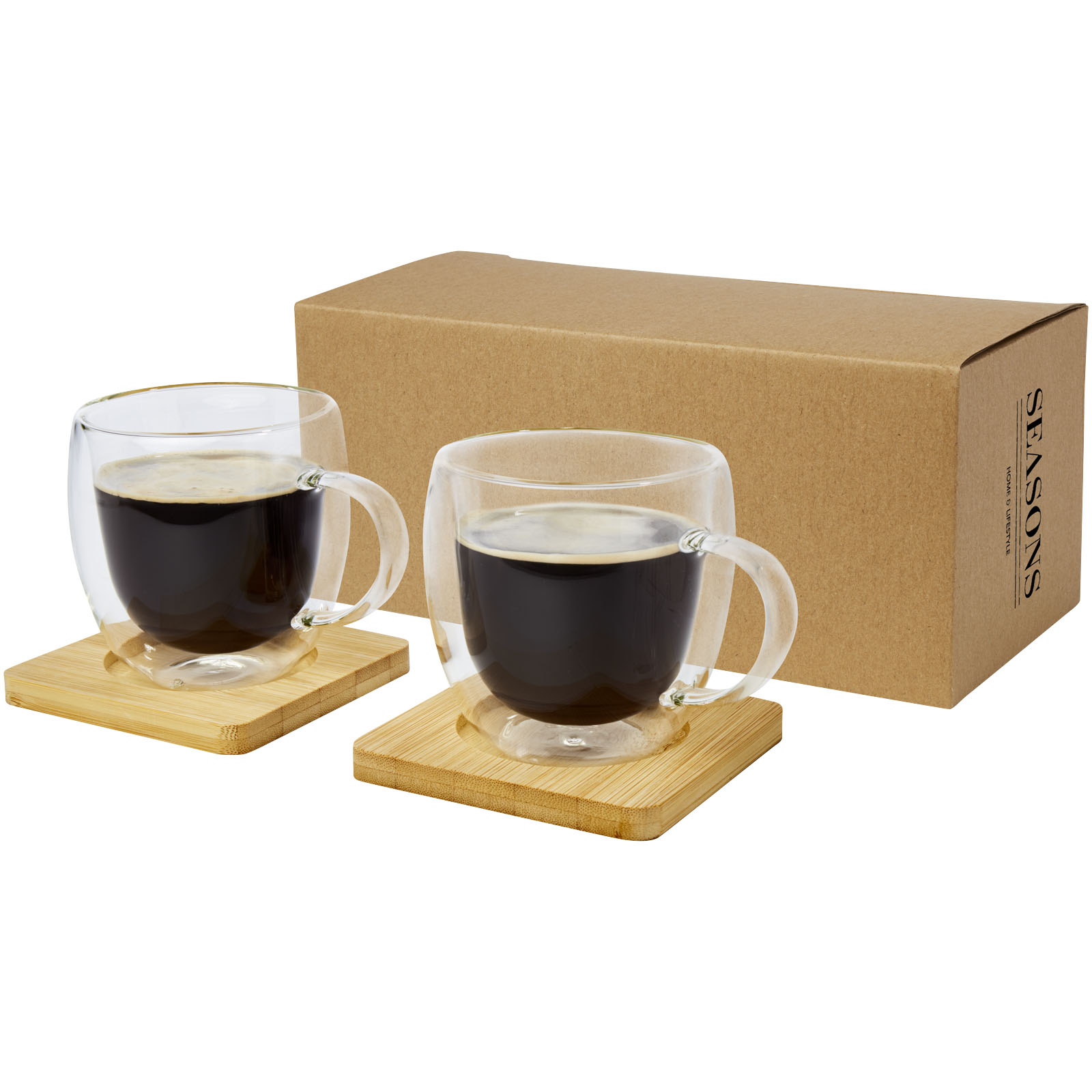 EcoGlow Set de Verre Thermique à Double Paroi - Zaprinta Belgique