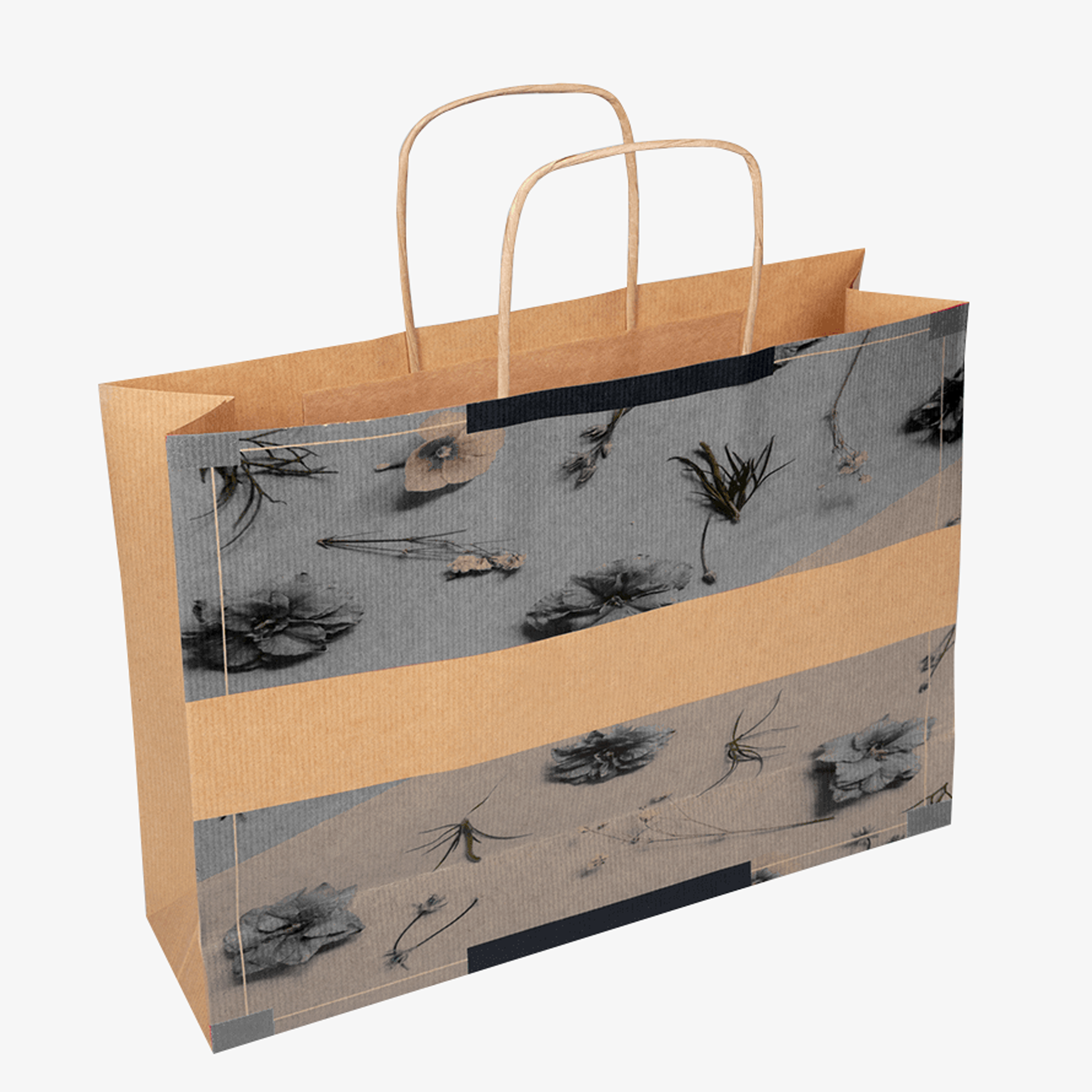 Paper bags with paper cords, 48 x 35 x 13 cm