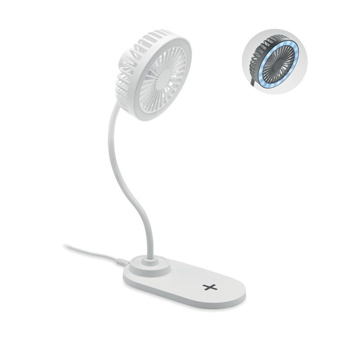 Draadloze Oplader Ventilator met Licht - Hulshout