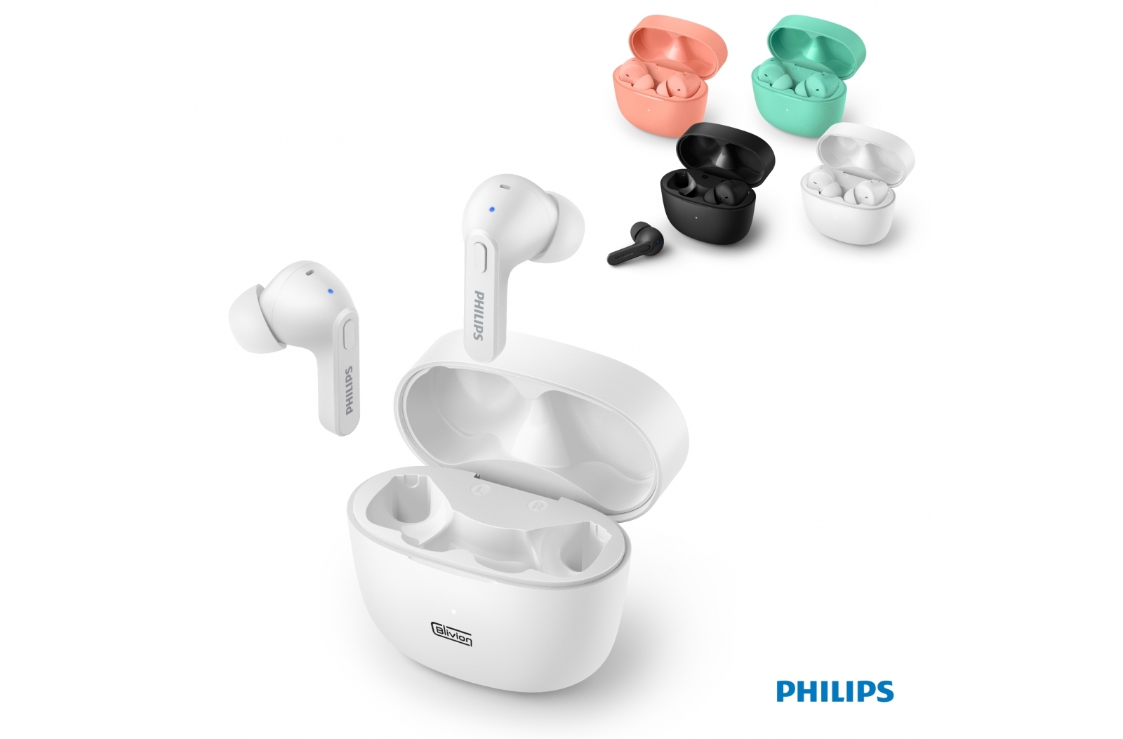 Ecouteurs  Philips TWS avec boutons en silicone