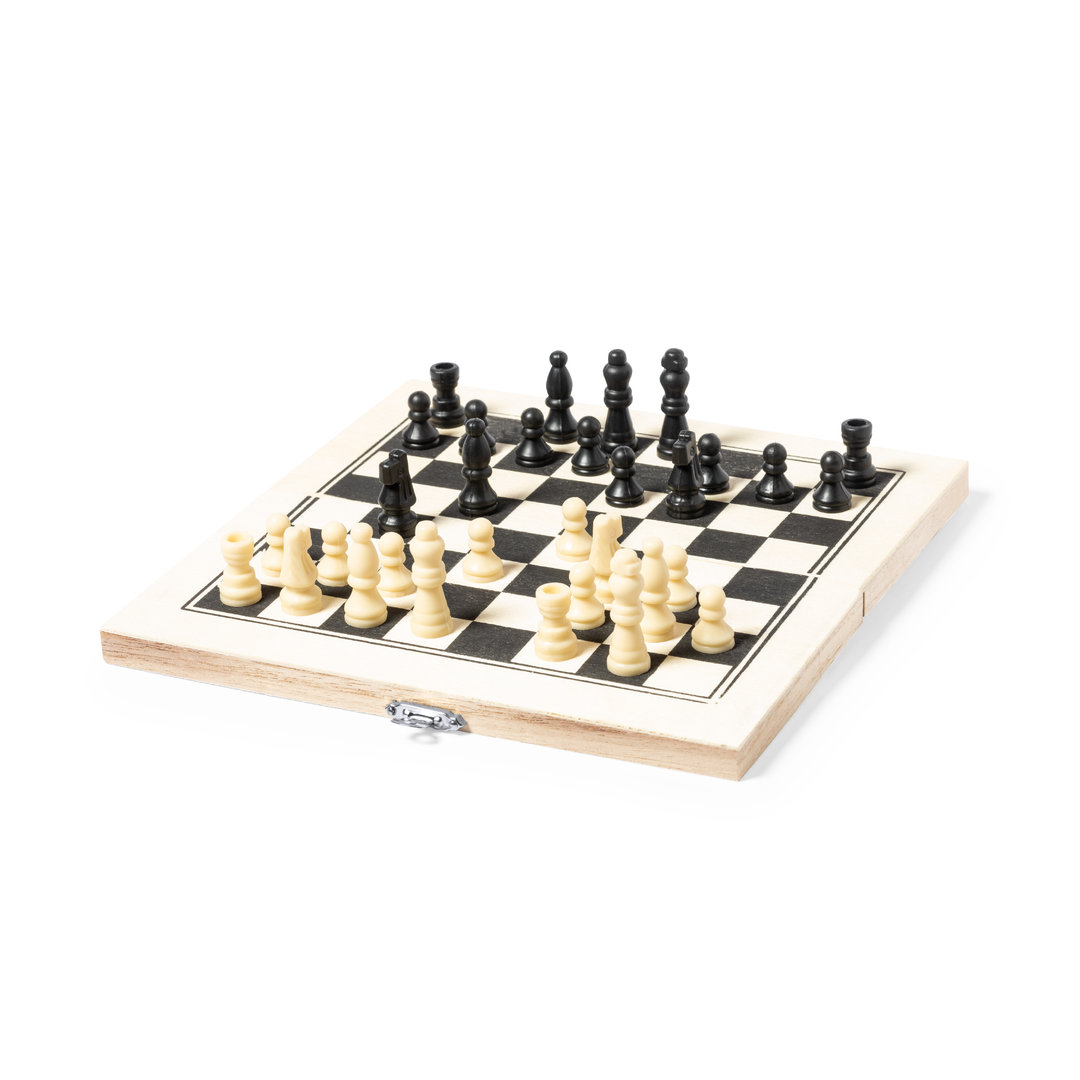 Jeu d'échecs en pin pliable - Saint-Martin-de-Bavel