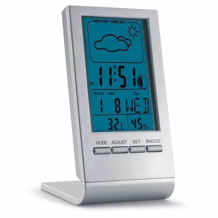 Station météo avec écran LCD bleu personnalisée - Alysse