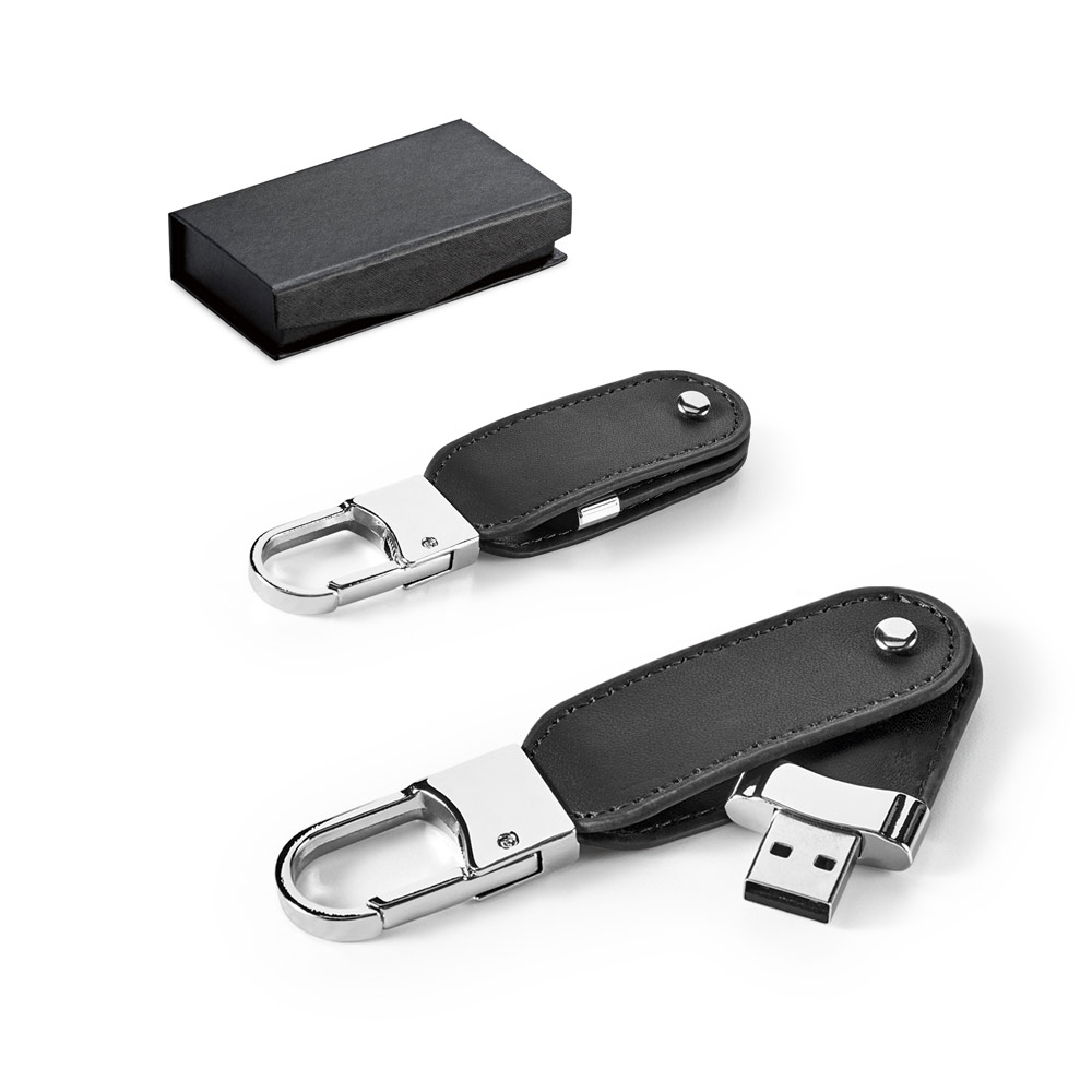 Clé USB en PU de 8GB avec mousqueton - Saint-Cirq-Lapopie - Zaprinta Belgique