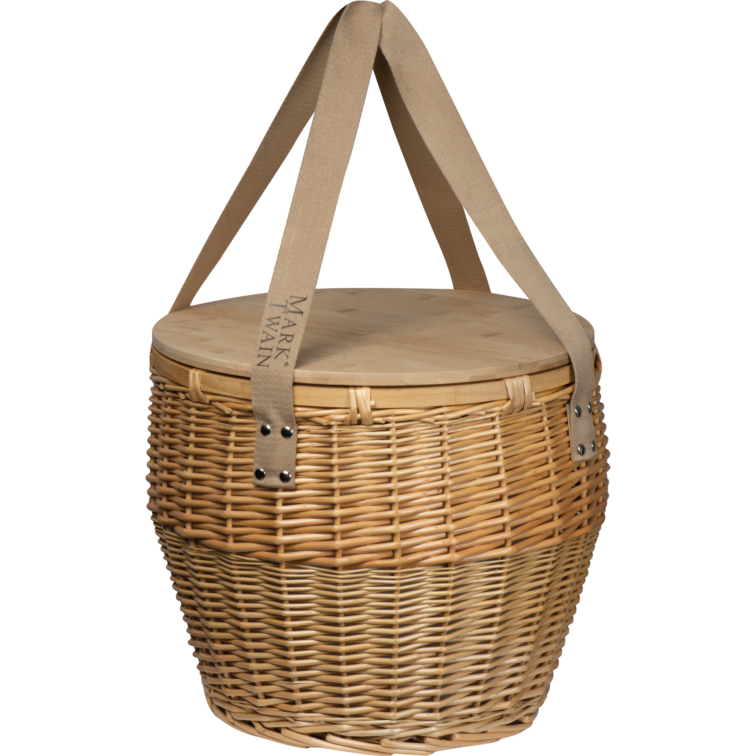 Rattan Picknickmand Met Bamboedeksel - Deinze - Zaprinta Belgique