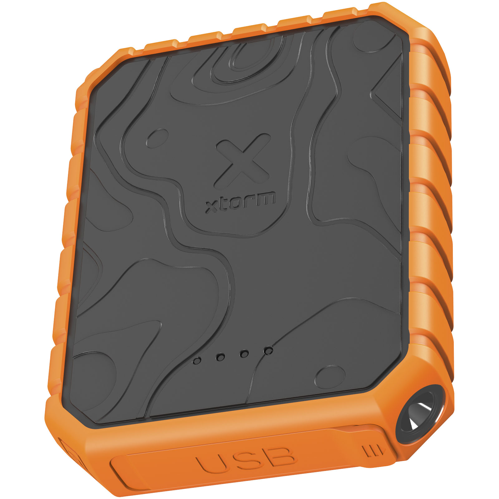 Batterie de secours 10 000 mAh 20 W QC3.0 étanche avec torche Xtorm XR201 Xtreme - Noir / Orange