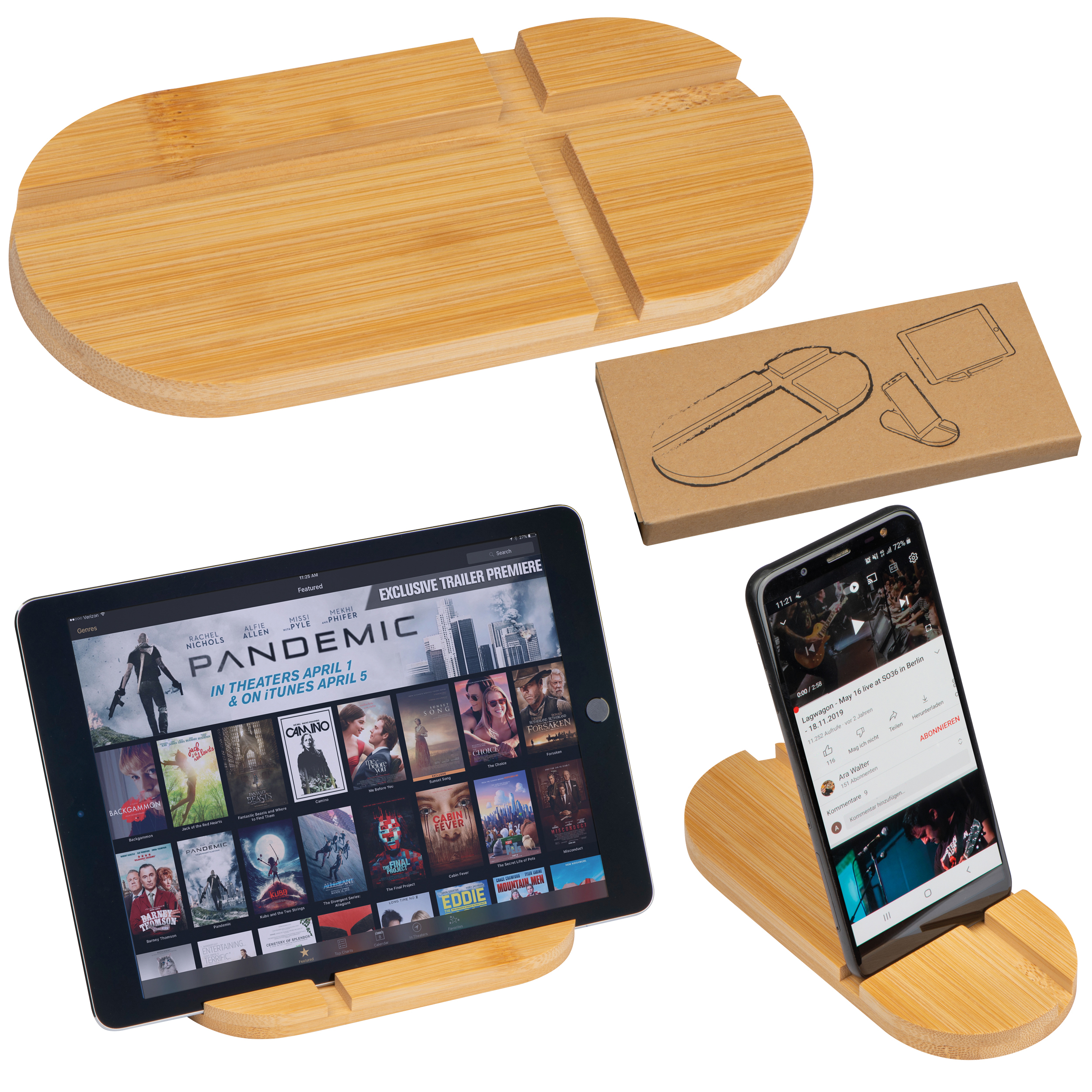 Bamboe Tablet en Smartphone Houder - Kruisem