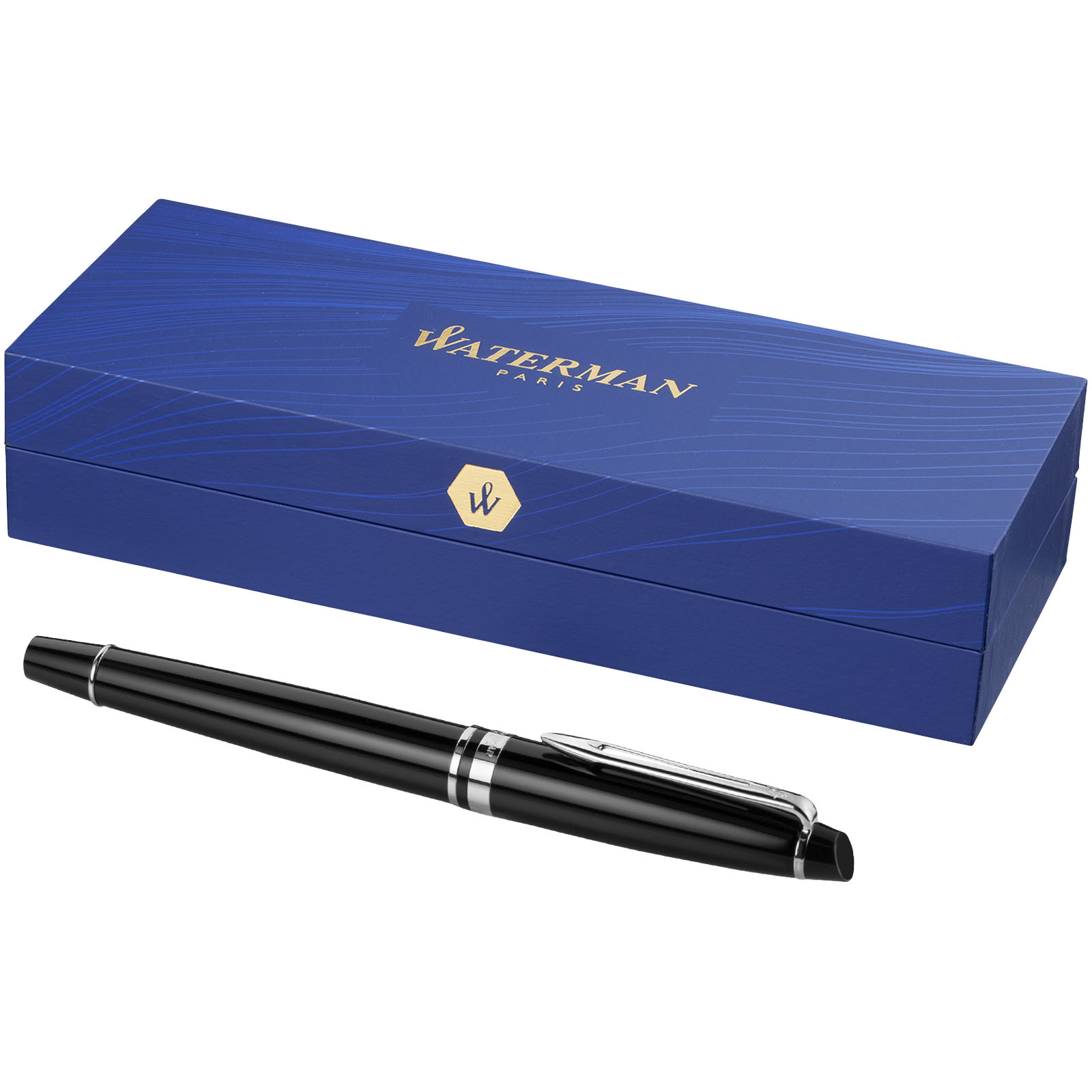 Stylo plume Expert (encre bleue) Waterman - Noir / Chrome