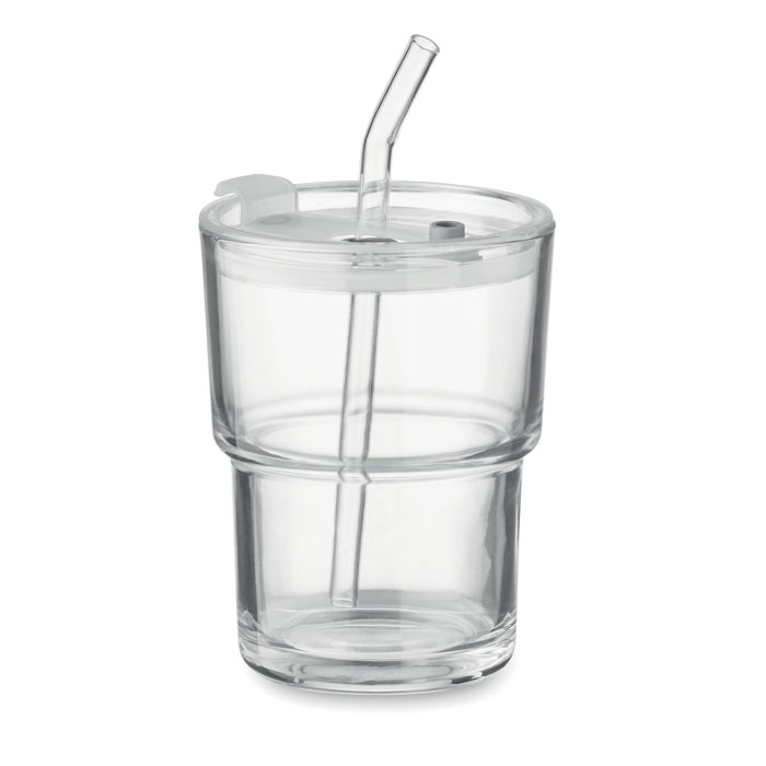 Gobelet en verre avec paille 400 ml - Saint-Vran