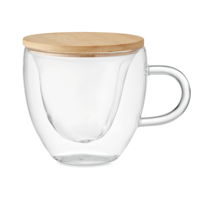 Mug en Verre de Bois de Coeur 180ml - Zaprinta Belgique