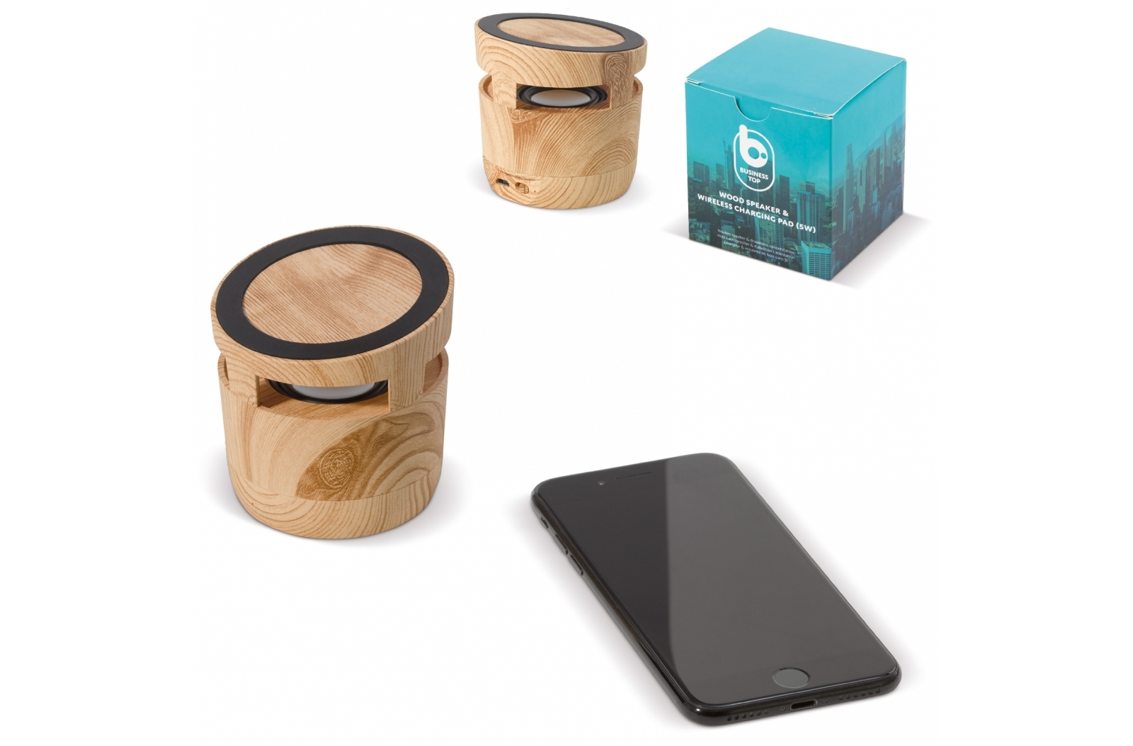 Enceinte 3W et Chargeur sans fil 5W en bois