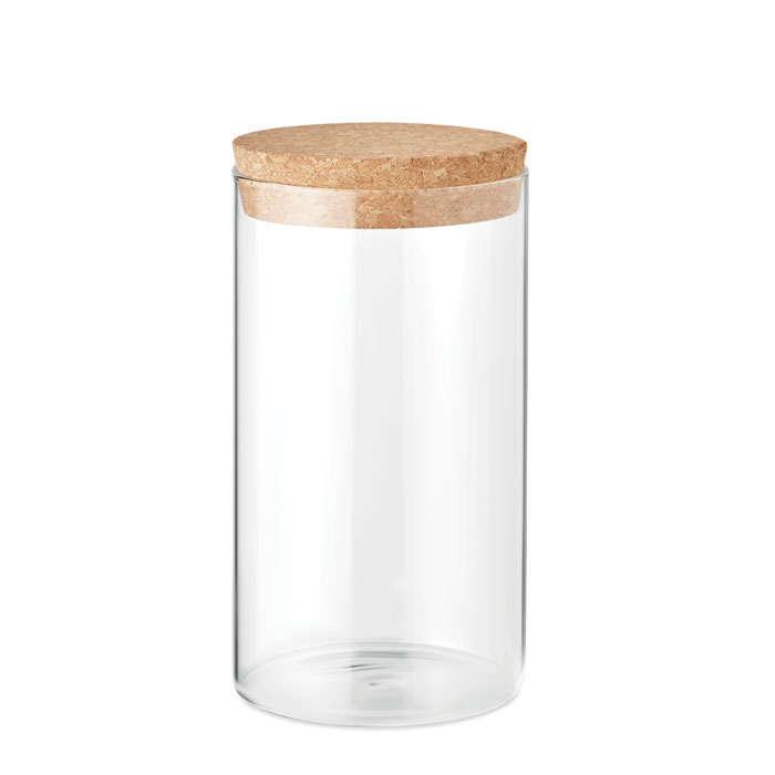 Pot de rangement en verre borosilicate avec couvercle en liège - Capacité de 600 ml - Zaprinta Belgique