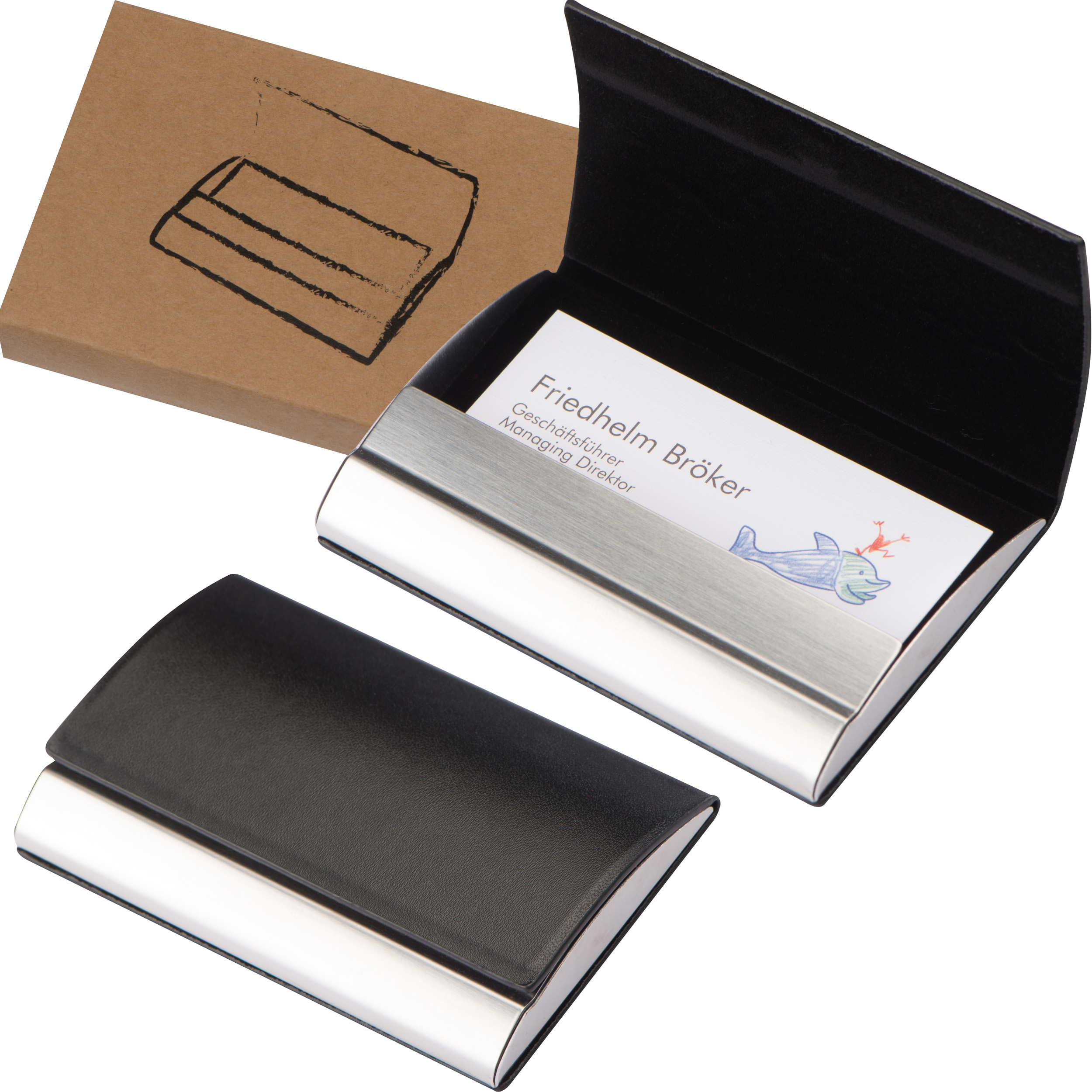 Porte-cartes en cuir, Cadeau d'affaires, Porte-cartes de visite en cuir  personnalisable
