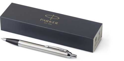 Stylo roller Parker IM en laiton et chrome - Encre bleue - Zaprinta Belgique