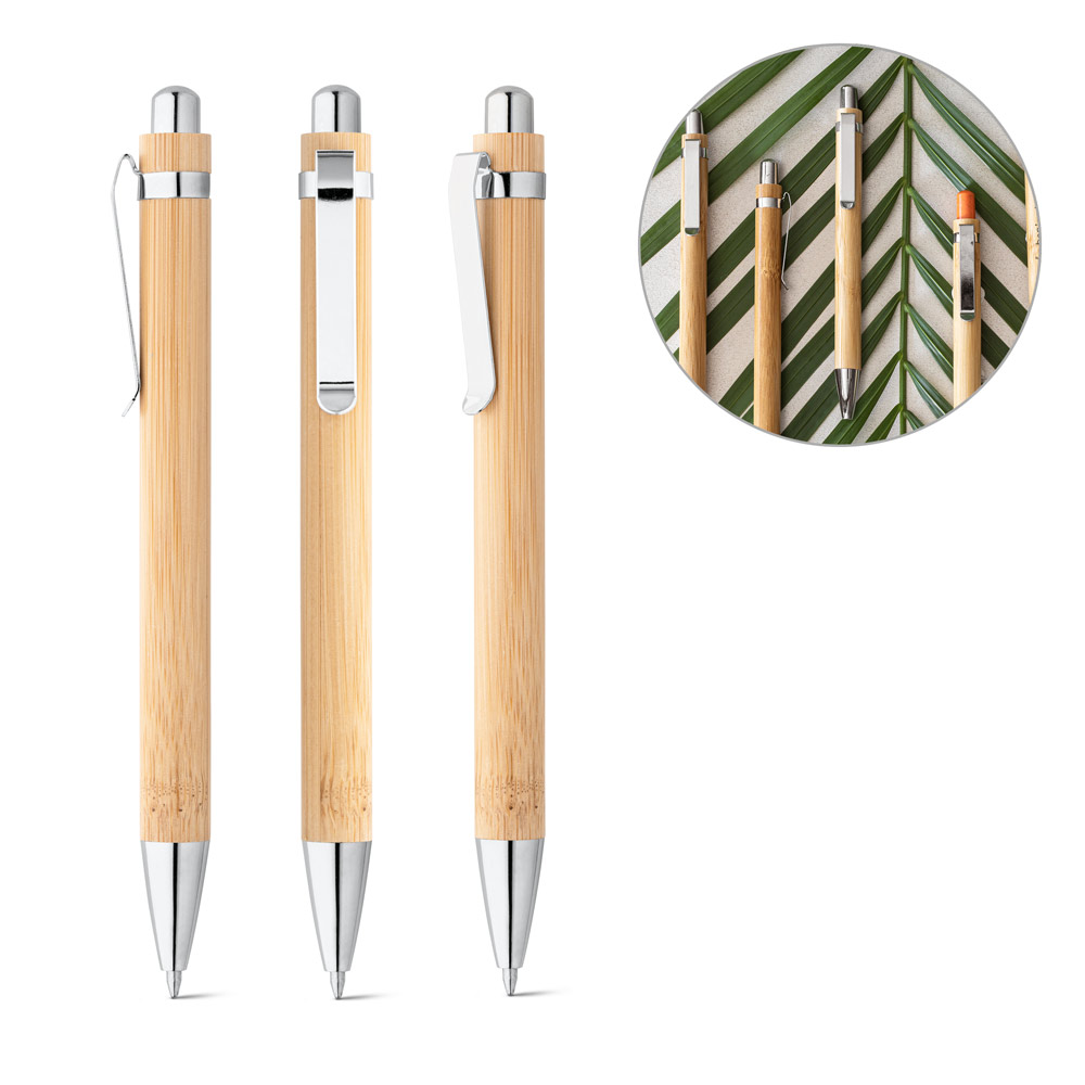 Bamboe pen met metalen clip - Pelt